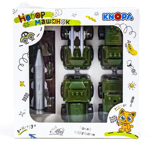 KNOPA. Набор машинок "Вжух на войнушке" 10 см арт.86263 /4 (Пластмастер)