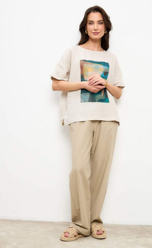 Блузка лен F412-1109 natural linen - Fine joyce фото 9
