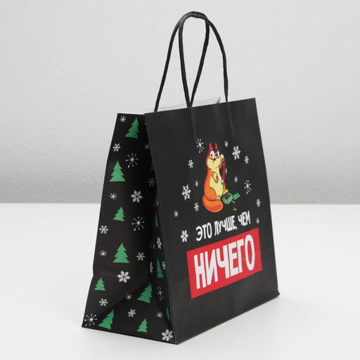 Пакет подарочный Это лучше, чем ничего, 22 22 11 см - Дарите счастье фото 2