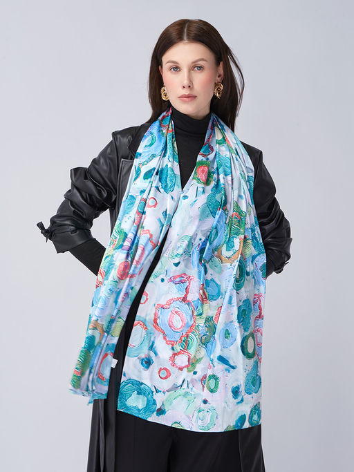 Большой, мягкий, тонкий и очень нежный двусторонний палантин с рисунком - Tantino фото 7