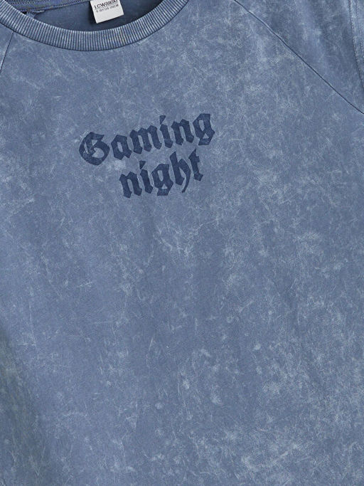 Bisiklet Yaka Bask?l? Erkek ?ocuk Atlet