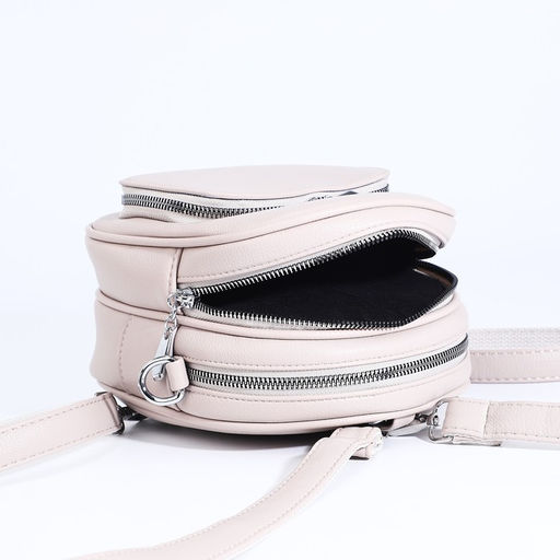Сумка-рюкзак на молнии, 3 наружных кармана, длинный ремень, цвет серо-бежевый - Simaland фото 9