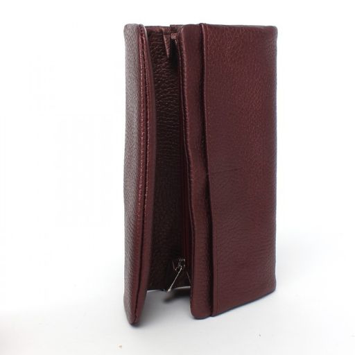 Портмоне женское Croco-ПР-806 натуральная кожа 2 отд, 5 карм, бордо металлик (232) 239822  фото 3