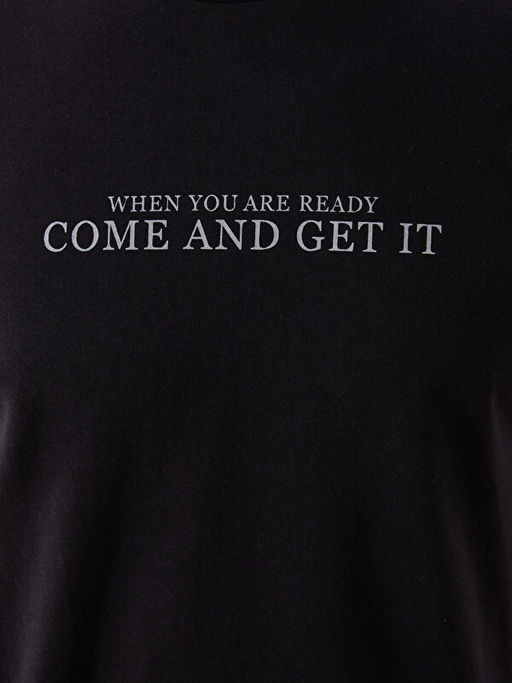 Bisiklet Yaka K?sa Kollu Bask?l? Penye Erkek Ti??rt