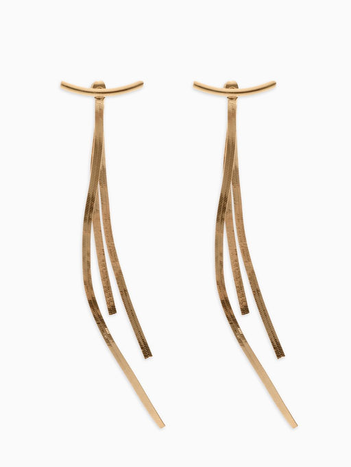 Серьги висячие Дуга. Водопад, цвет золото, 11 см