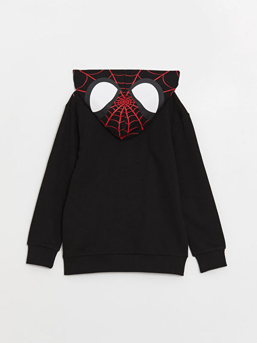 Kap??onlu Spiderman Bask?l? Uzun Kollu Erkek ?ocuk Fermuarl? Sweatshirt - Waikiki фото 2