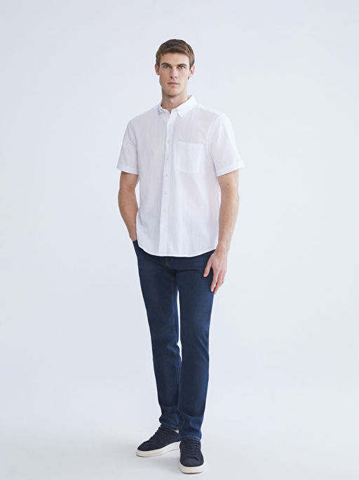 Regular Fit Hakim Yaka K?sa Kollu Erkek G?mlek