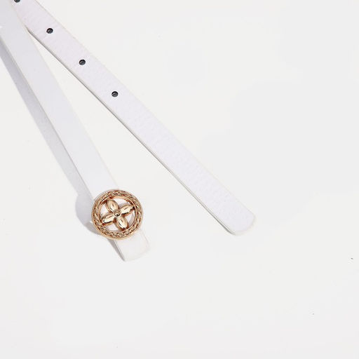 Ремень женский, ширина 1.4 см, пряжка металл, цвет белый - Simaland фото 2