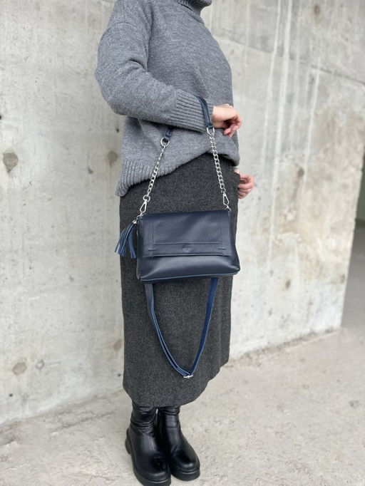 Женская кожаная сумка через плечо 8722-9 Д.Блу - Sergio valentini фото 6