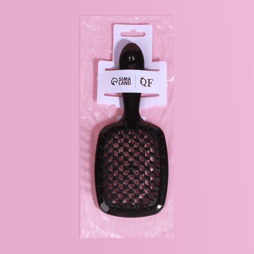 Расчёска массажная, широкая, продуваемая, 8.5×20.5(±1) см, чёрная