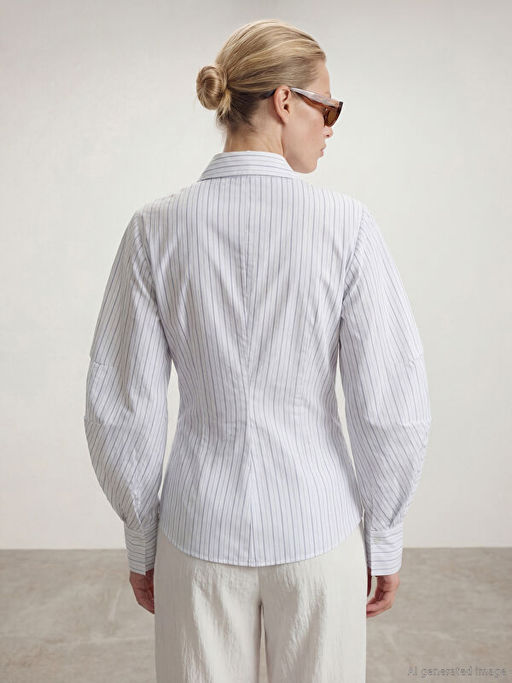 ?izgili Balon Kollu B?zg?l? Kad?n G?mlek