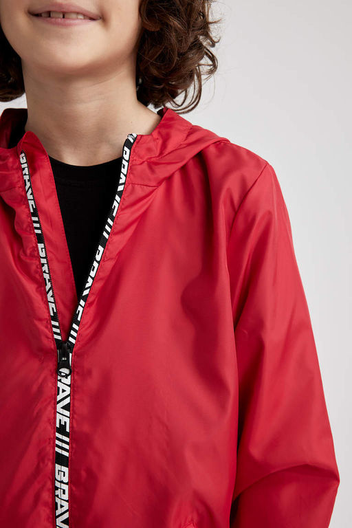 Водоотталкивающий плащ с капюшоном для мальчика - Defacto фото 5