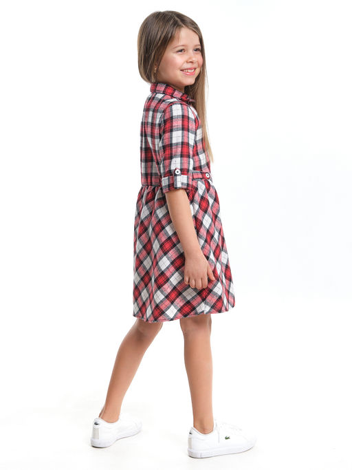 Платье для девочки нарядное детское праздничное в клетку UD 6868 красная клетка - Mini maxi фото 2
