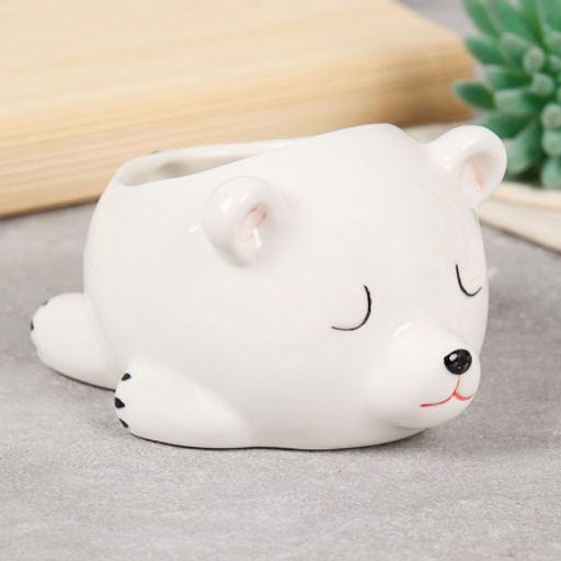 Кашпо 11,5х13,5х8 см Спящий мишка / WN37 /уп 48/ цветное - Галеонтрейд фото 2