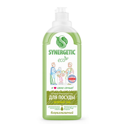 Гель для мытья посуды «Зеленый чай», 1л - Synergetic фото 2
