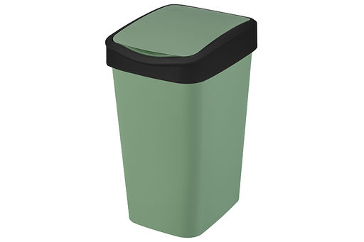 Ведро для мусора с подвижной крышкой 35 л 36*28*51 см Тандем зеленый/черный (843545) - Elan gallery фото 4