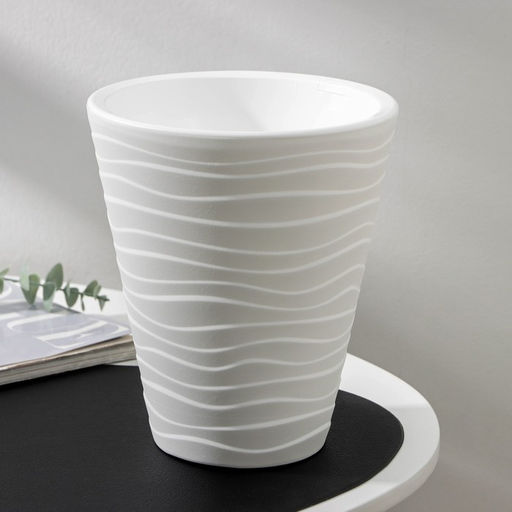 Кашпо для цветов со вставкой Plast-Avenue «Валенсия», 2.8 л, пластик, белое