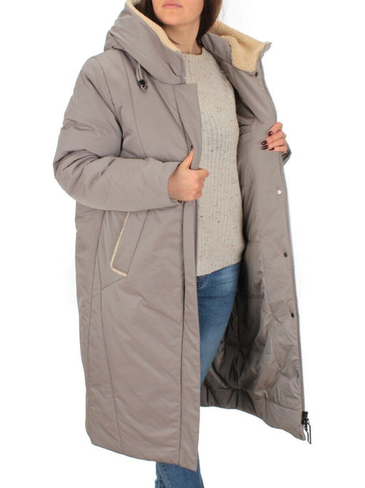 M-9079 GRAY/BEIGE Пальто зимнее женское CORUSKY (верблюжья шерсть) - Fashion фото 6