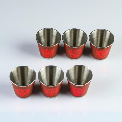 Стопки в чехле Герб, нержавеющая сталь, набор 6 шт. ? 75 мл