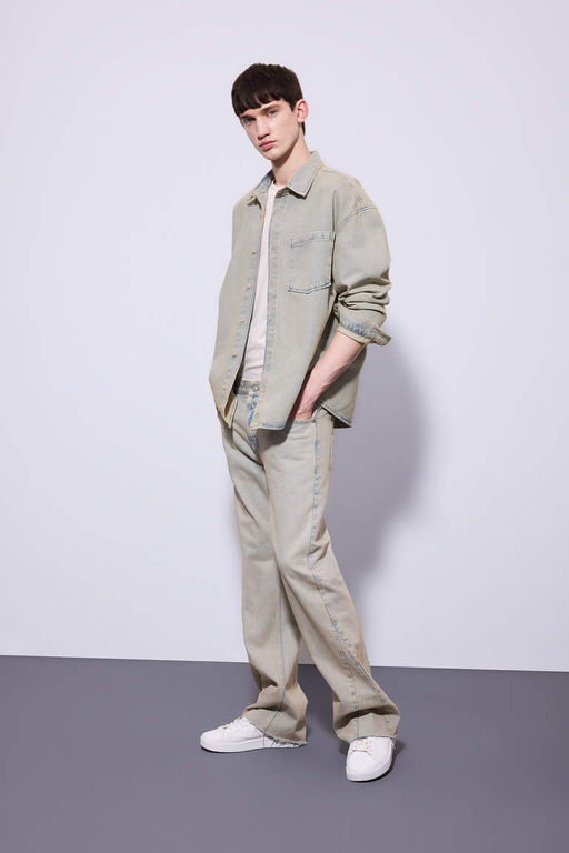 Расклешенный крой, свободный крой, нормальная талия, широкие джинсовые брюки с эффектом потертостей - Defacto фото 10