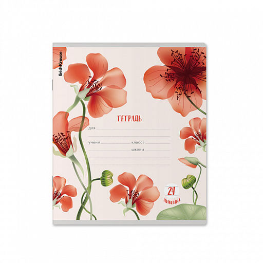 Цена за 10 шт. Тетрадь школьная ученическая ErichKrause Mystic Flowers, 24 листа, линейка (в плёнке по 10 шт.)_MIX-PACK  фото 3