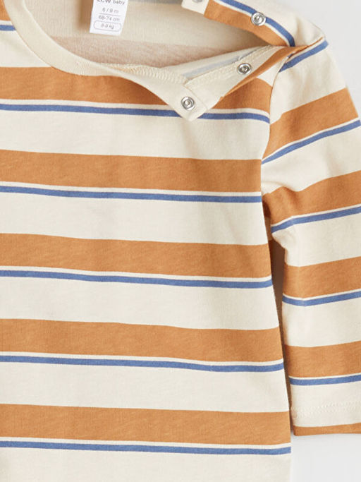 Bisiklet Yaka ?izgili Erkek Bebek Ti??rt