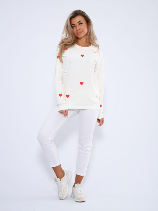 Свитшот женский, модель 173, трикотаж (46 размер, Романтика, молочный)