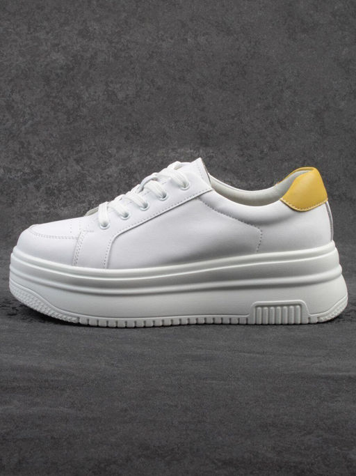 03-YC457-2 WHITE Кроссовки женские (натуральная кожа) - Фабричный китай фото 9