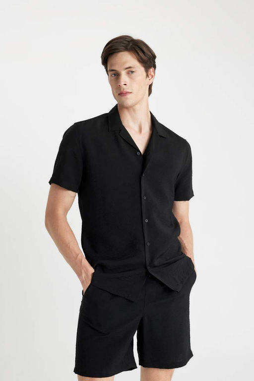 Рубашка Aerobin с короткими рукавами и воротником-поло Modern Fit - Defacto фото 5