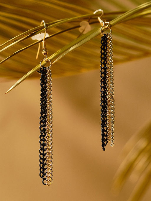 Набор 2 предмета: серьги, бусы Унисон накрученность, цвет золото в чёрном, 60 см