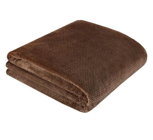 Покрывало-плед КОРАЛ-флис жаккард Шоколад 200*220 см. - Лен поволжья фото 2