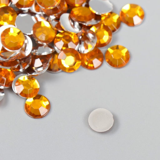 Декор для творчества пластик Стразы. Ярко-жёлтый набор 300 шт d=0,8 см - Арт узор фото 2