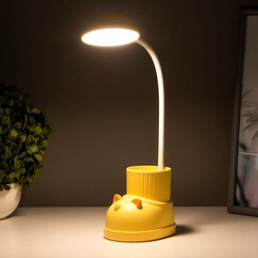 Лампа настольная «Ботинок кот» LED 3 режима 3 Вт USB органайзер желтый 8×11×31 см RISALUX