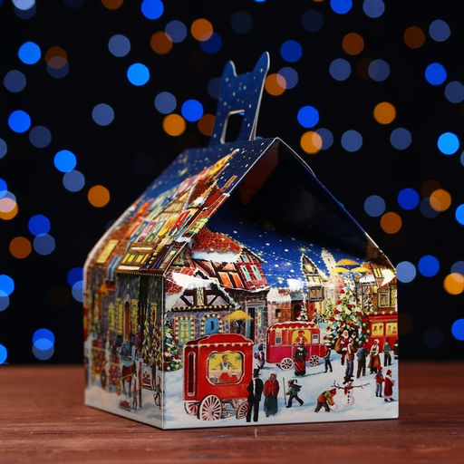 Цена за 5 шт. Подарочная коробка Домик Праздничное настроение, 16 х 14 х 15,5 см - Simaland фото 2