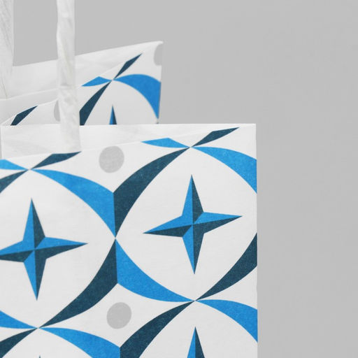 Цена за 20 шт. Пакет под бутылку Геометрия, белый крафт, 13 х 36 х 10 см - Доступные радости фото 4