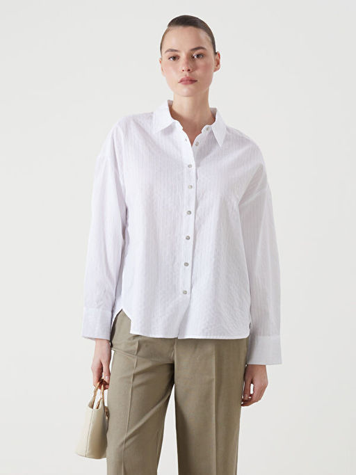 ?izgili Oversize Kad?n G?mlek