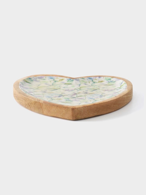 Блюдо в форме сердца Оттенки сирени, 20.5?20?2.3 см, дерево манго