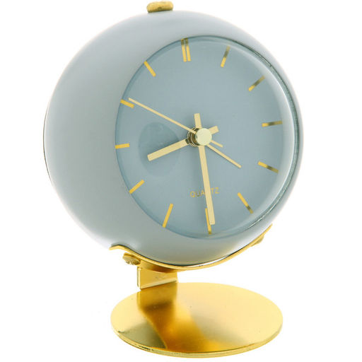 Будильник "ALICE" 8,5*5см серо-голубой