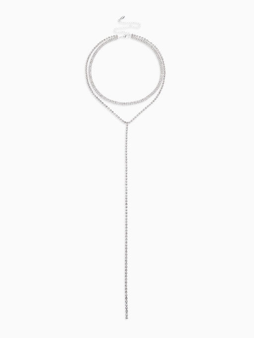 Набор 2 предмета: колье-чокер, серьги Блеск, белый в серебре