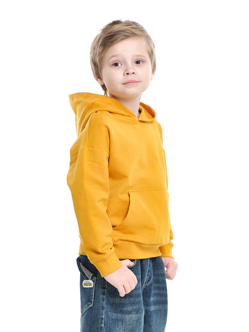 Толстовка с капюшоном 22-6018 горчичный - Mini maxi фото 4