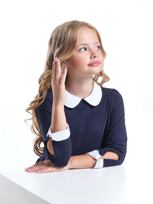 Платье в школу синее с белым воротником UD 4895 т.синий - Mini maxi фото 3