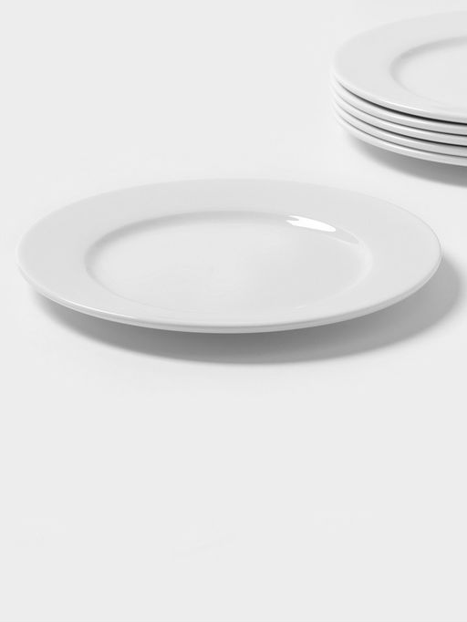 Тарелки Magistro Basic bistro, d=22 см, набор 6 шт., фарфор, белые  фото 2