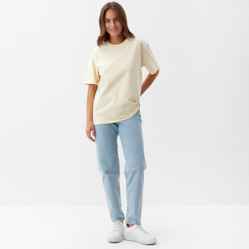 Футболка женская KAFTAN: Basic line, молочная размер 48-50