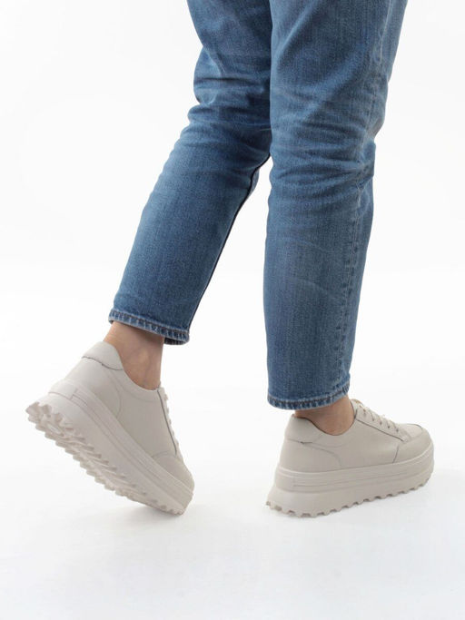 03-YC282-2 BEIGE Кроссовки женские (натуральная кожа) - Фабричный китай фото 4