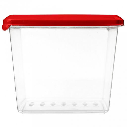 Asti Контейнер для продуктов пластмассовый 1л, 12,4х12,4х10см, квадратный, красный, подходит для СВЧ (Россия) - Домашняя мода фото 4