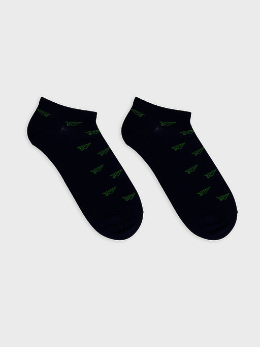 Цена за 5 пар! Носки мужские черные с рисунком в виде оригами из самолетиков - Mark formelle фото 3