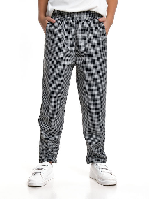 Брюки черная клетка для девочки 22-7968 клетка - Mini maxi фото 4