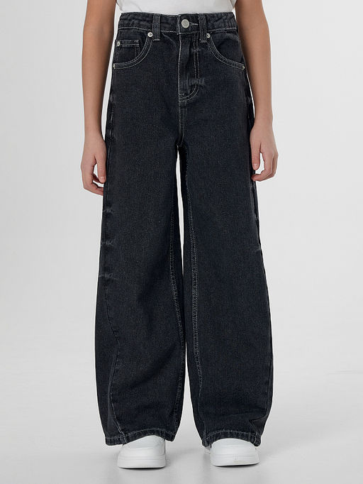 Джинсы для девочек серые Wide leg - Mark formelle фото 3