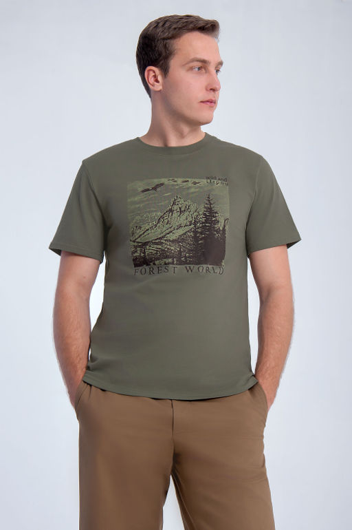 Арт. 61133 Футболка мужская 48-56 (5 шт) Цвет:хаки - Идеал фото 2