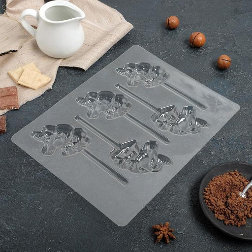 Цена за 2 шт. Форма для шоколада и конфет Единорог, 5 ячеек, 24?18.5?1 см, прозрачная - Simaland фото 3